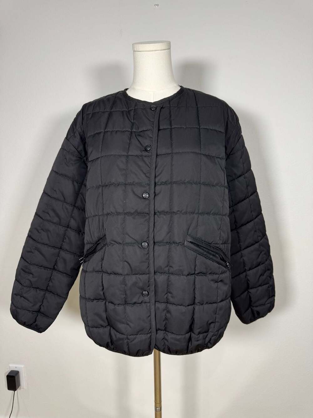 Rebecca Minkoff Quilted Snap Front Jacket Black Size M
